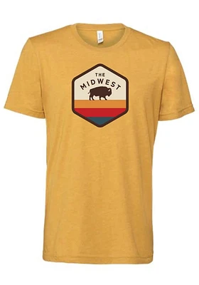 RALLY Gold Buffalo Sunset Short Sleeve Fashion T Shirt