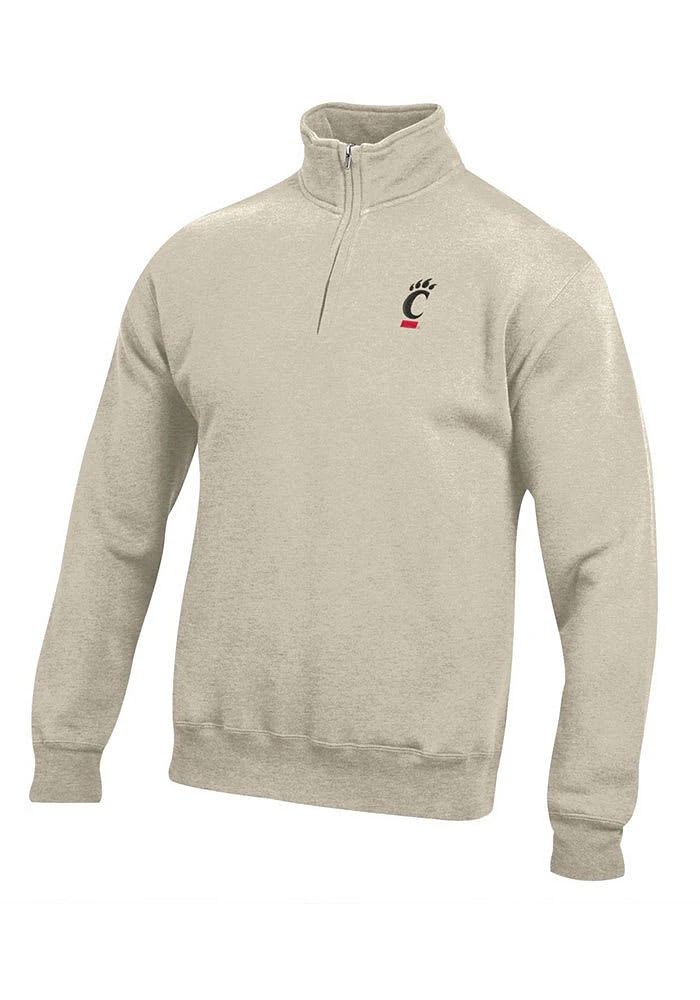 Gear for Sports Cincinnati Bearcats Mens Oatmeal Big Cotton Long Sleeve Qtr Zip Pullover