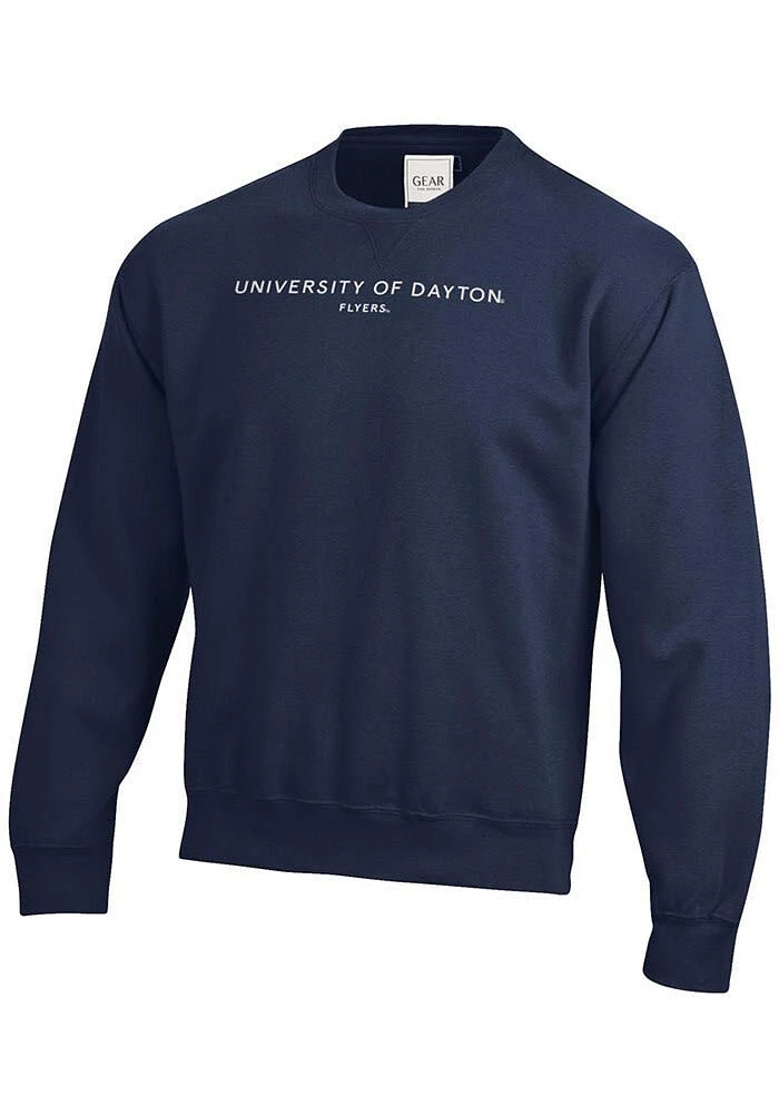 Gear for Sports Dayton Flyers Mens Navy Blue Big Cotton Long Sleeve Crew Sweatshirt