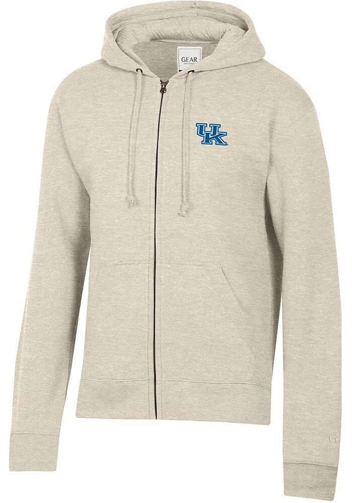 Gear for Sports Kentucky Wildcats Mens Oatmeal Big Cotton Long Sleeve Full Zip Jacket