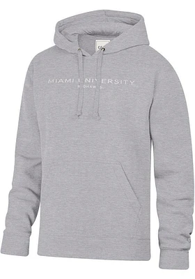 Gear for Sports Miami RedHawks Mens Grey Lines Big Cotton Long Sleeve Hoodie