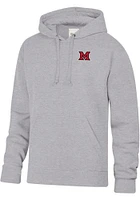 Gear for Sports Miami RedHawks Mens Grey Logo Big Cotton Long Sleeve Hoodie