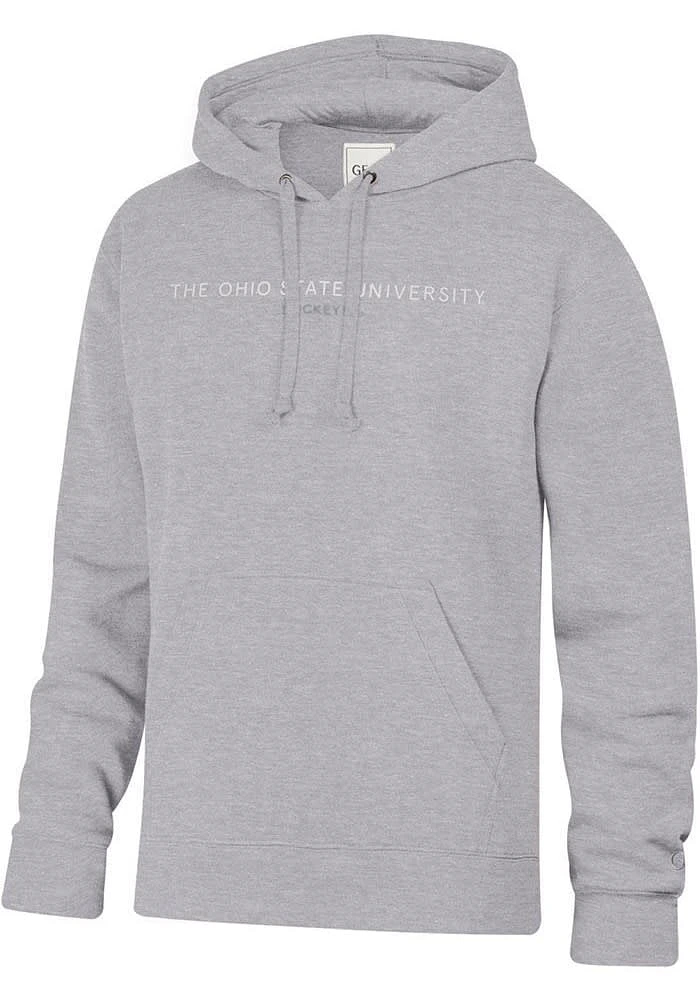 Gear for Sports Ohio State Buckeyes Mens Grey Lines Big Cotton Long Sleeve Hoodie