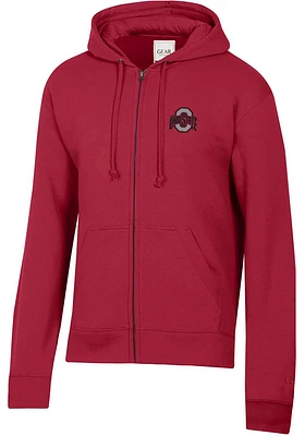 Gear for Sports Ohio State Buckeyes Mens Red Big Cotton Long Sleeve Full Zip Jacket