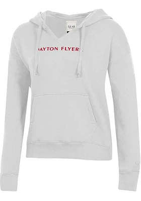 Gear for Sports Dayton Flyers Womens White Big Cotton Hooded Sweatshirt