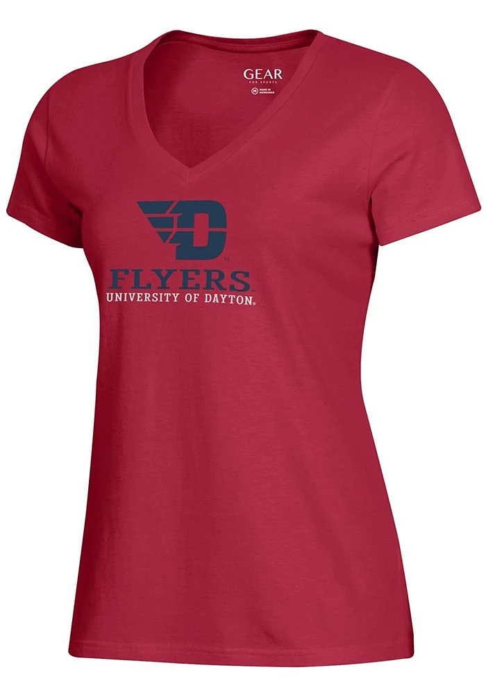 Gear for Sports Dayton Flyers Womens Red Mia Short Sleeve T-Shirt