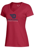 Gear for Sports Dayton Flyers Womens Red Mia Short Sleeve T-Shirt