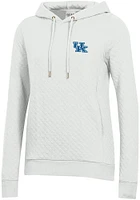 Gear for Sports Kentucky Wildcats Womens White Relaxed Quilted Hooded Sweatshirt