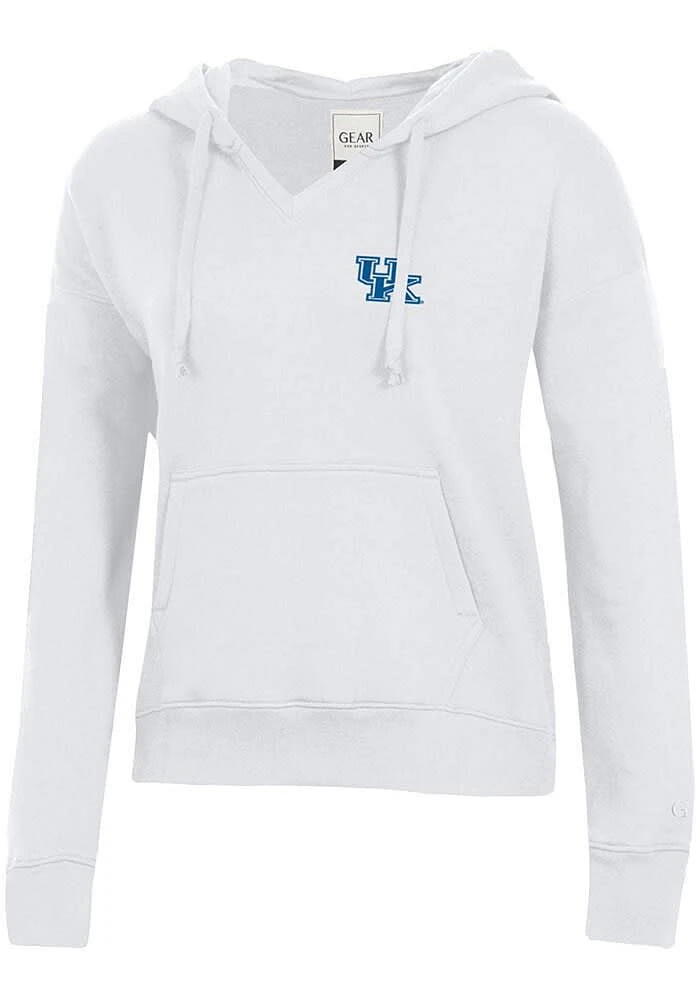 Gear for Sports Kentucky Wildcats Womens White Big Cotton Hooded Sweatshirt