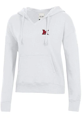 Gear for Sports Miami RedHawks Womens White Big Cotton Hooded Sweatshirt