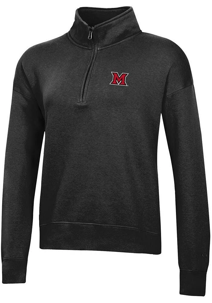 Gear for Sports Miami RedHawks Womens Black Big Cotton Qtr Zip