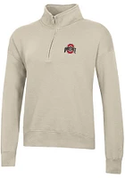 Gear for Sports Ohio State Buckeyes Womens Oatmeal Big Cotton Qtr Zip