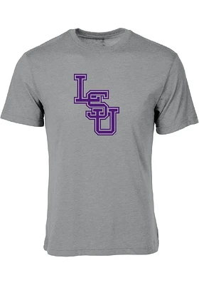 LSU Tigers Grey Interlock Short Sleeve Fashion T Shirt