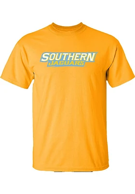 Southern University Jaguars Gold Flat Name Short Sleeve T Shirt