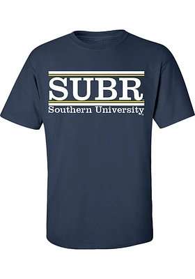 Southern University Jaguars Navy Blue SUBR Short Sleeve T Shirt