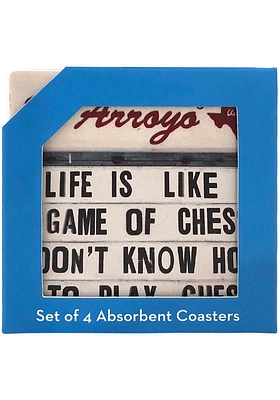 Texas Set of 4 Coaster - White