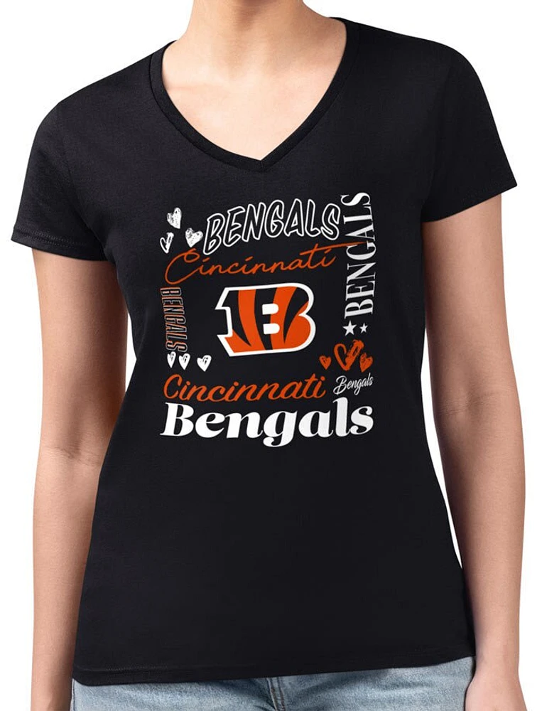 4Her Cincinnati Bengals Womens Collage Fitted Short Sleeve T-Shirt