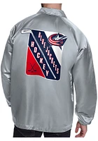 Starter Columbus Blue Jackets Mens Grey Shield Medium Weight Jacket