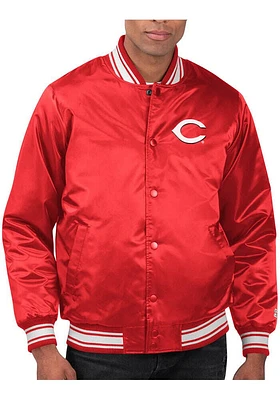 Starter Cincinnati Reds Mens Stacked Logo Medium Weight Jacket