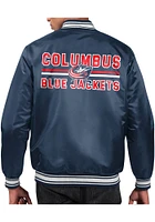 Starter Columbus Blue Jackets Mens Navy Stacked Logo Medium Weight Jacket