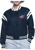 Starter Columbus Blue Jackets Womens Navy Circe Logo Medium Weight Jacket