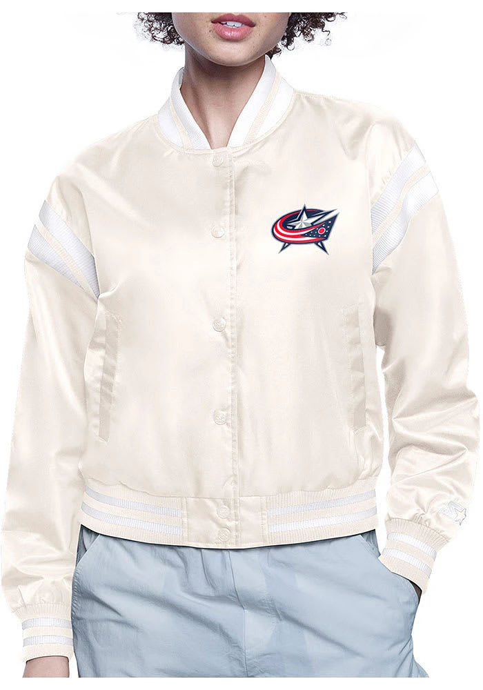 Starter Columbus Blue Jackets Womens White Circe Logo Medium Weight Jacket