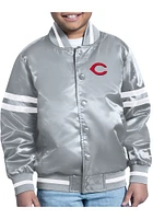 Starter Cincinnati Reds Youth Grey Shield Medium Weight Jacket