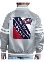 Starter Columbus Blue Jackets Youth Grey Shield Medium Weight Jacket