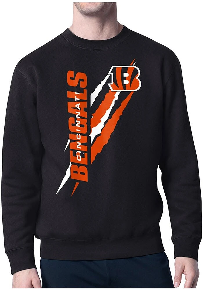 Starter Cincinnati Bengals Mens Color Scratch Long Sleeve Crew Sweatshirt