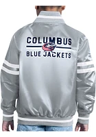 Starter Columbus Blue Jackets Youth Grey Stacked Logo Medium Weight Jacket