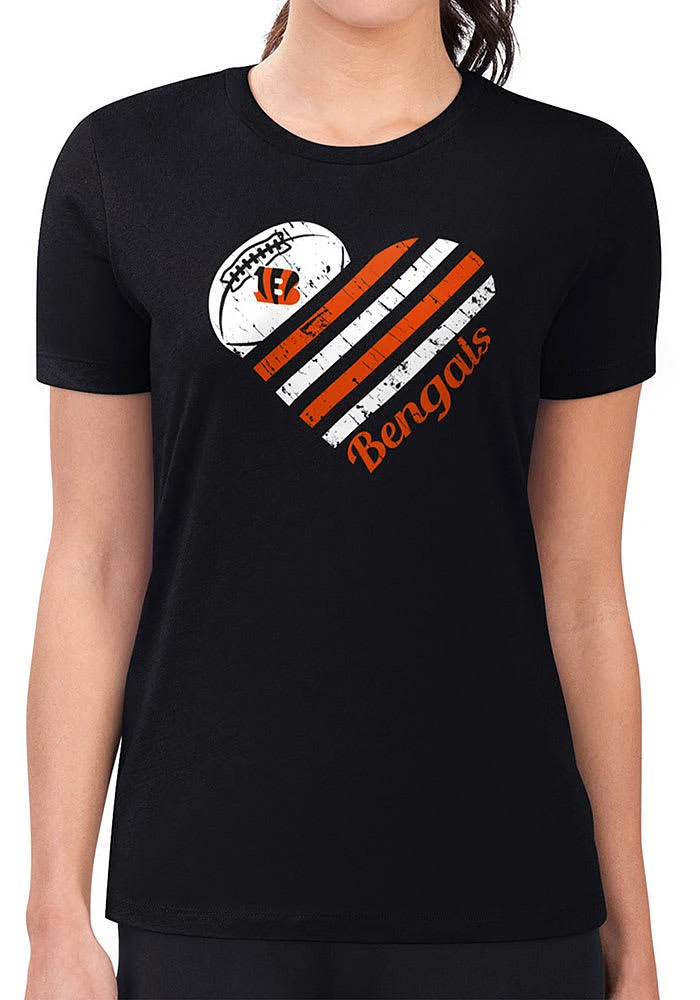 4Her Cincinnati Bengals Womens Heart Fitted Short Sleeve T-Shirt