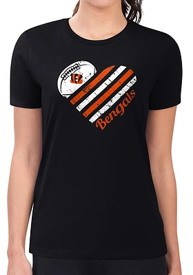 4Her Cincinnati Bengals Womens Heart Fitted Short Sleeve T-Shirt