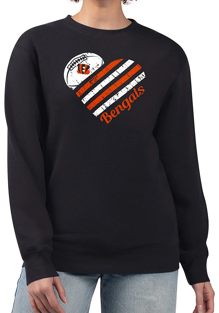 4Her Cincinnati Bengals Womens Heart Crew Sweatshirt