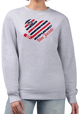 4Her Columbus Blue Jackets Womens Heart Crew Sweatshirt