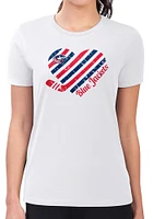 4Her Columbus Blue Jackets Womens Heart Fitted Style Short Sleeve T-Shirt