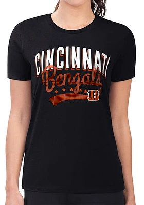 4Her Cincinnati Bengals Womens Filigree Fitted Short Sleeve T-Shirt