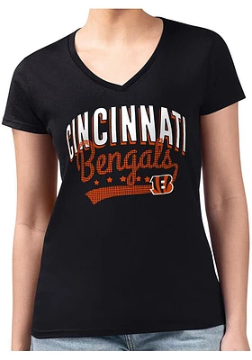 4Her Cincinnati Bengals Womens Filigree Fitted Design Short Sleeve T-Shirt