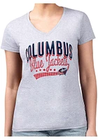 4Her Columbus Blue Jackets Womens Filigree Fitted Design Short Sleeve T-Shirt