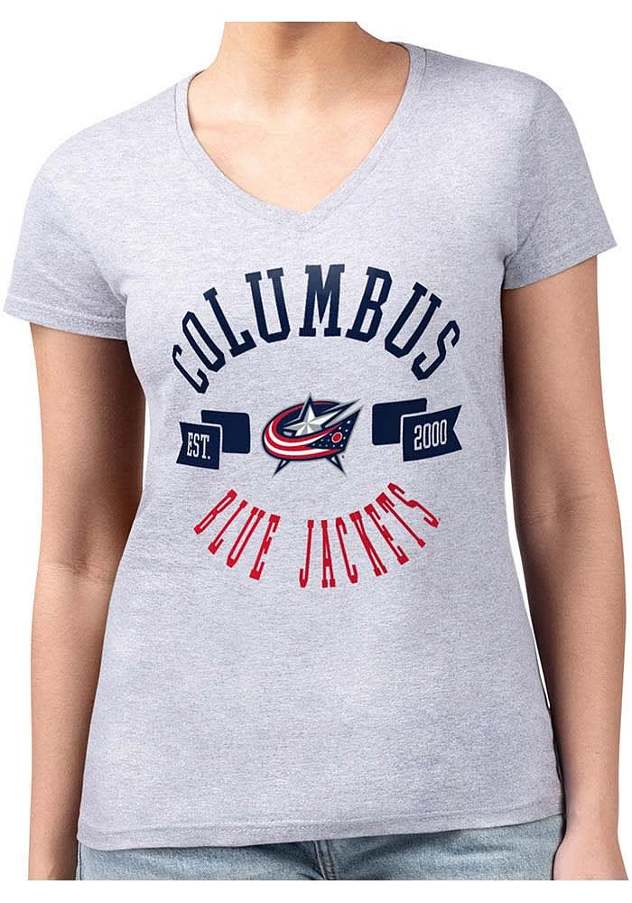 4Her Columbus Blue Jackets Womens City Fitted Short Sleeve T-Shirt