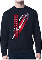 Starter Columbus Blue Jackets Mens Navy Color Scratch Long Sleeve Crew Sweatshirt