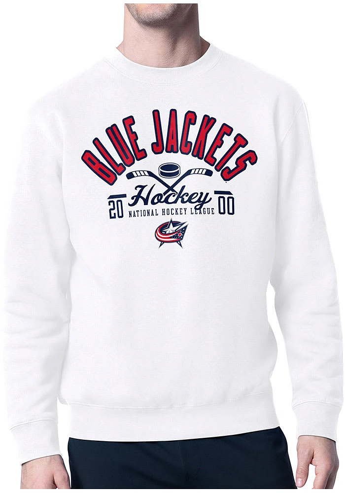 Starter Columbus Blue Jackets Mens Half Ball Long Sleeve Crew Sweatshirt