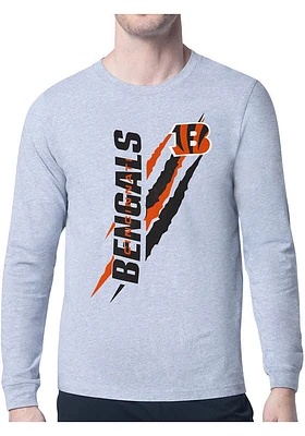 Starter Cincinnati Bengals Grey Color Scratch Long Sleeve T Shirt