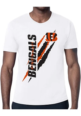 Cincinnati Bengals White Color Scratch Short Sleeve T Shirt