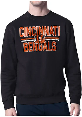 Starter Cincinnati Bengals Mens Mesh Logo Long Sleeve Crew Sweatshirt