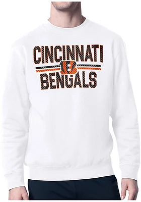 Starter Cincinnati Bengals Mens Mesh Logo Long Sleeve Crew Sweatshirt