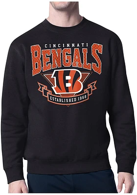 Starter Cincinnati Bengals Mens 80s Logo Long Sleeve Crew Sweatshirt