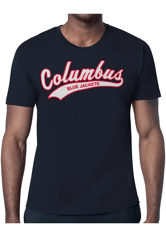 Starter Columbus Blue Jackets Navy Tailsweep Short Sleeve T Shirt