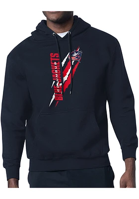 Starter Columbus Blue Jackets Mens Navy Color Scratch Long Sleeve Hoodie