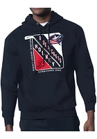 Starter Columbus Blue Jackets Mens Navy Shield Long Sleeve Hoodie