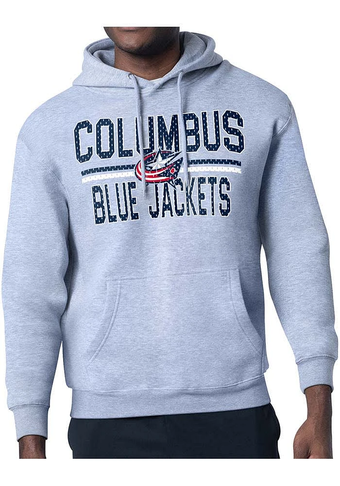 Starter Columbus Blue Jackets Mens Mesh Logo Long Sleeve Hoodie